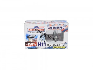 Автолампы MITSUMORO Н11  12v 55w +150% Laser Effect набор 2 шт. (Япония)