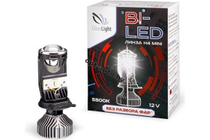 Светодиодная линза Clearlight Н4 mini радиатор (пара) (KBM CL G3 Н4 mini1)