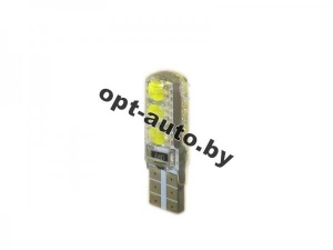 Светодиод №12 б/ц - Т10 6SMD 5050 белый CANBUS с доп. сопротив. Силикон