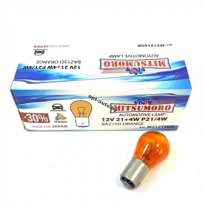 Автолампы MITSUMORO   12v     21/4w   смещенная  оранжевая