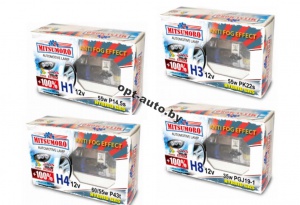 Автолампы MITSUMORO Н27 12v 27w  880 PG13 +100% anti fog effect набор 2 шт. (Япония)