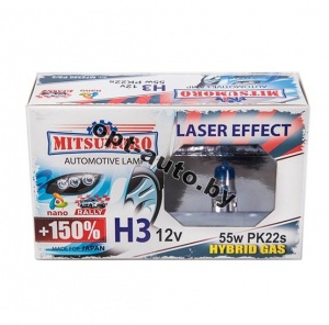 Автолампы MITSUMORO Н3  12v 55w +150% Laser Effect набор 2 шт. (Япония)