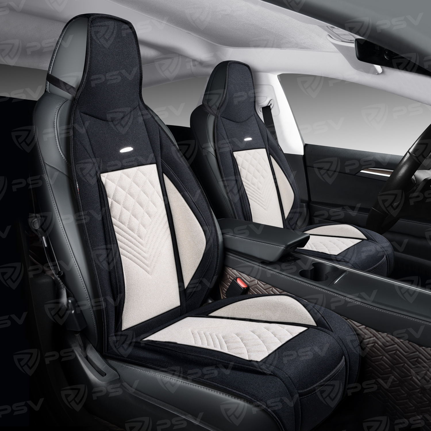 Накидки PSV Avrora FRONT (Черно-Бежевый), на переднее сиденье (1 шт.)