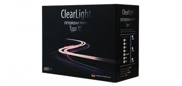 Светодиодные лампы LED Clearlight Type X5 H4 4000 lm (2шт.) 4300K (CLX5LED43H4-2)