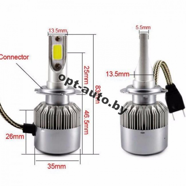 Светодиодные лампы LED Headlight C6 H3 - 2800 LM, 6000 K, с вентилятором